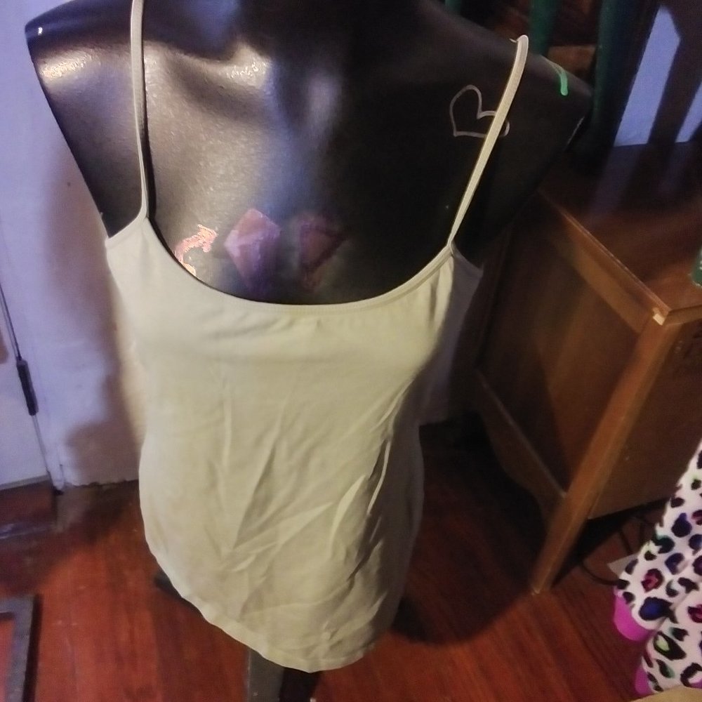 sz l green spegetti strap w/built in bra